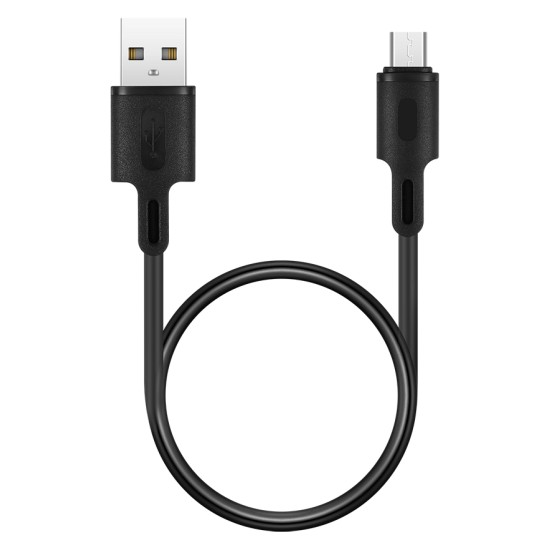 ROCKROSE καλώδιο USB σε Micro USB Beta AM Mini 2.4A 12W 30cm μαύρο