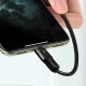 ROCKROSE καλώδιο USB σε Micro USB Beta AM Mini 2.4A 12W 30cm μαύρο
