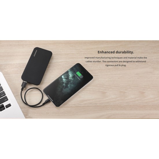 ROCKROSE καλώδιο USB σε Micro USB Beta AM Mini 2.4A 12W 30cm μαύρο
