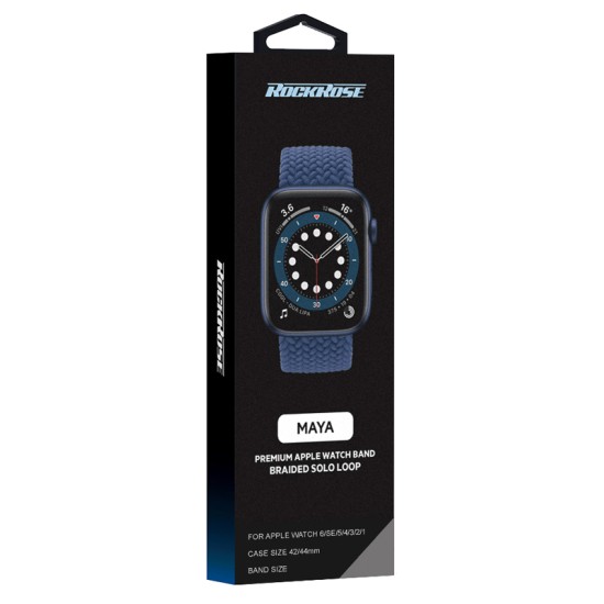 ROCKROSE πλεκτό solo band Maya για Apple Watch 42/44mm, 165mm, μπλε