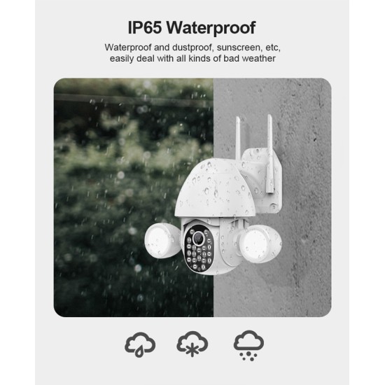 SECTEC smart IP PTZ κάμερα ST-967-5M-TY, με PIR & προβολείς, Wi-Fi, 5MP