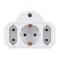 POWERTECH αντάπτορας ρεύματος PT-816, 1x schuko, 2x euro, 16A, λευκός