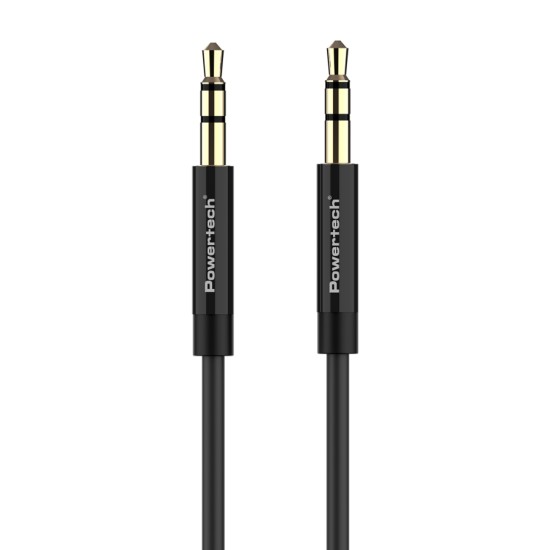 POWERTECH καλώδιο 3.5mm prime PTR-0088, AUX, 3 pin, copper, 3m, μαύρο