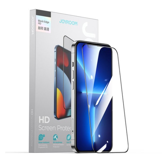 Joyroom Knight 2,5D TG Tempered Glass for iPhone 14 Full Screen with Frame Transparent JR-H01