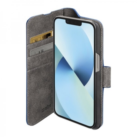 SBS WALLET STAND BOOK IPHONE 14 blue