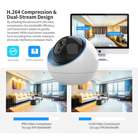 INNOTRONIK smart IP κάμερα ITY-PT16, ανίχνευση κίνησης, Tuya, 2MP, 1080p