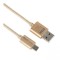 Καλώδιο Φόρτισης Braided USB 2.0 to Micro USB Cable 3m (GF-BDCM3G) Χρυσό