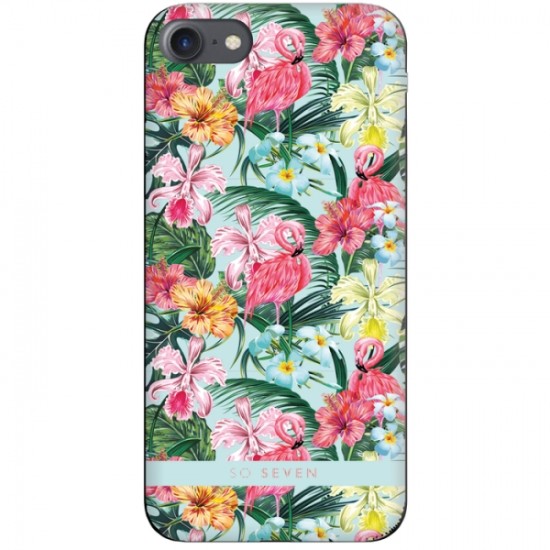 Θήκη SO SEVEN Back Flamingo iPhone 6S 7 8 Πολύχρωμο με Φλαμίγκο