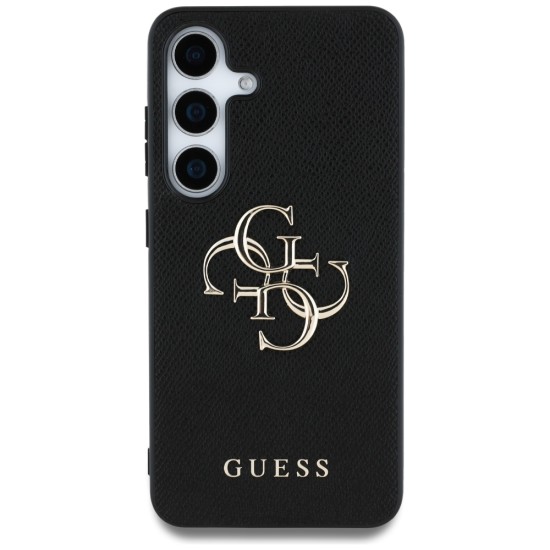 Guess Grained Big 4G Logo Small Classic Logo case for Samsung Galaxy S25 black