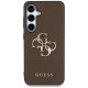 Guess Grained Big 4G Logo Small Classic Logo case for Samsung Galaxy S25 Plus brown