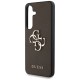 Guess Grained Big 4G Logo Small Classic Logo case for Samsung Galaxy S25 Plus brown