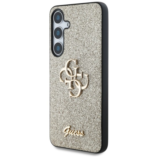 Guess Fixed Glitter Big 4G Metal Logo case for Samsung Galaxy S25 gold