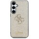 Guess Fixed Glitter Big 4G Metal Logo case for Samsung Galaxy S25 gold