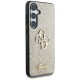 Guess Fixed Glitter Big 4G Metal Logo case for Samsung Galaxy S25 gold