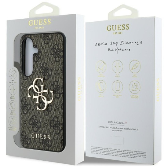 Guess Big 4G Logo Classic Logo Case for Samsung Galaxy S25 Plus Brown