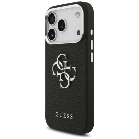 Guess Grained Big 4G Classic Logo case for iPhone 17 Pro - black