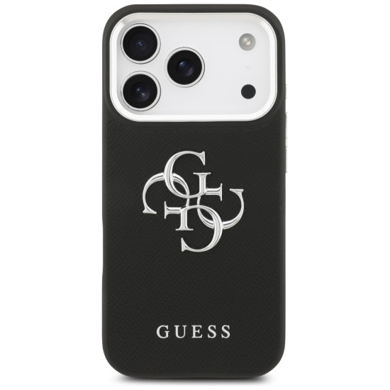 Guess Grained Big 4G Classic Logo case for iPhone 17 Pro - black