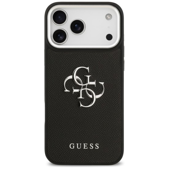 Guess Grained Big 4G Classic Logo case for iPhone 17 Pro Max - black