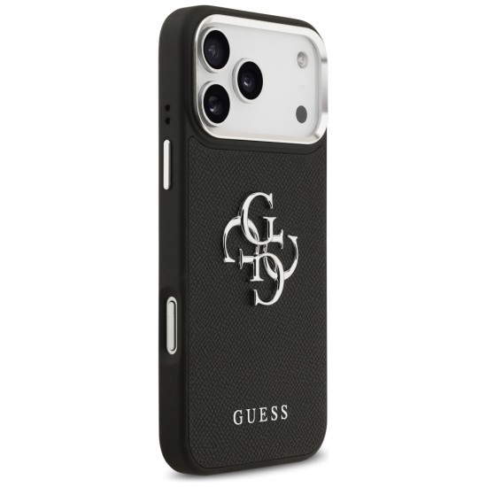 Guess Grained Big 4G Classic Logo case for iPhone 17 Pro Max - black