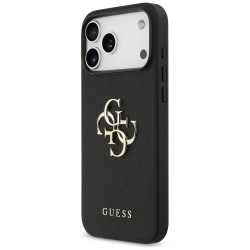 Guess Grained Big 4G & Classic Logo case for iPhone 17 Pro Max - black
