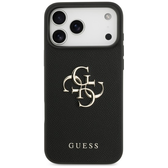 Guess Grained Big 4G & Classic Logo case for iPhone 17 Pro Max - black