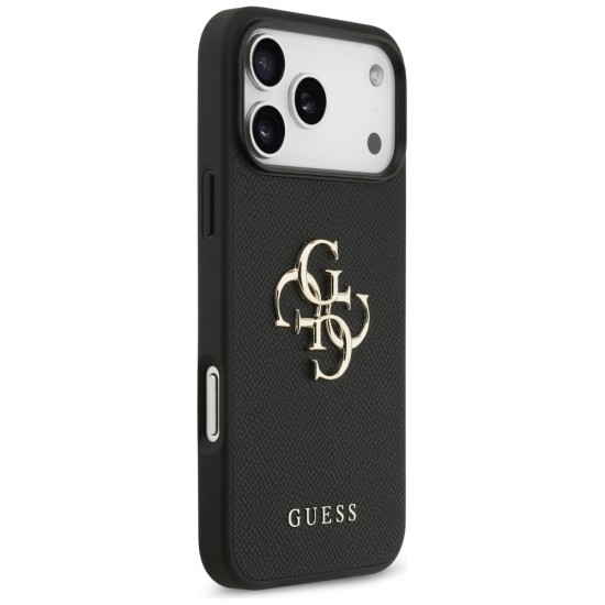Guess Grained Big 4G & Classic Logo case for iPhone 17 Pro Max - black