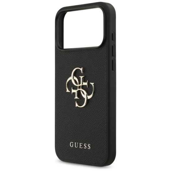 Guess Grained Big 4G & Classic Logo case for iPhone 17 Pro Max - black