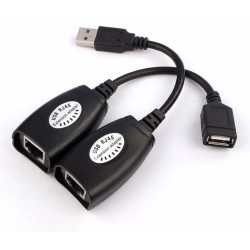 Μετατροπείς Powertech Converter CAT 5 / 5a / 6 σε USB, Μαύρο