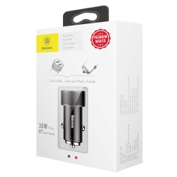 Baseus φορτιστής αυτοκινήτου CAXLD-B01, 2x USB, 2.4A 36W, Μαύρο Baseus φορτιστής αυτοκινήτου CAXLD-B01, 2x USB, 2.4A 36W, Μαύρο