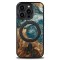 Wood and Resin Case for iPhone 14 Pro MagSafe Bewood Unique Planet Earth - Blue-Green