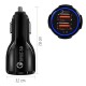 Wozinsky Φορτιστής Αυτοκινήτου (WCC-02) 2x USB Quick Charge 3.0 - 3.1A - Μαύρος