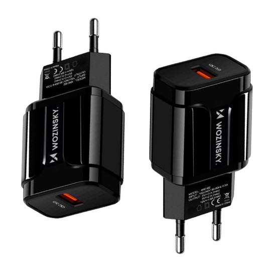 Wozinsky USB Quick Charge charger (WWC-B02) Μαύρο