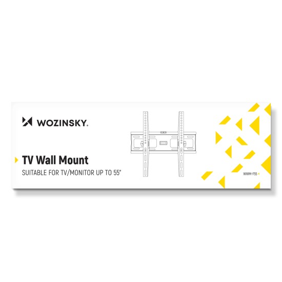 Βάση τηλεόρασης Wozinsky (max 55`` / 45kg) στον τοίχο με ρυθμιζόμενη γωνία κλίσης VESA 100x100mm /