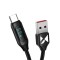 Wozinsky Braided USB 2.0 Cable USB-C male - USB-A male 66W Μαύρο 2m