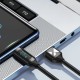 Wozinsky Braided USB 2.0 Cable USB-C male - USB-A male 66W Μαύρο 2m