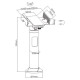 BRATECK Stand για POS PTS-04, μεταβλητού πλάτους, 360°, μαύρη
