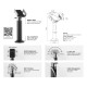 BRATECK Stand για POS PTS-04, μεταβλητού πλάτους, 360°, μαύρη