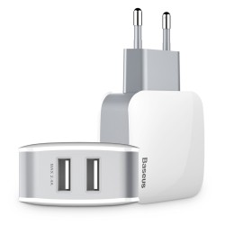 Baseus φορτιστής τοίχου ZCL2B-B02, 2x USB, 2.4A, λευκός