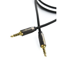 Powertech Kαλώδιο Jack 3.5mm M-M, 4 pIn, metal, Μαύρο