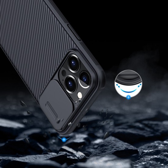 Nillkin CamShield Pro Case Ανθεκτικό κάλυμμα με ασπίδα προστασίας κάμερας για iPhone 13 Pro Μαύρο