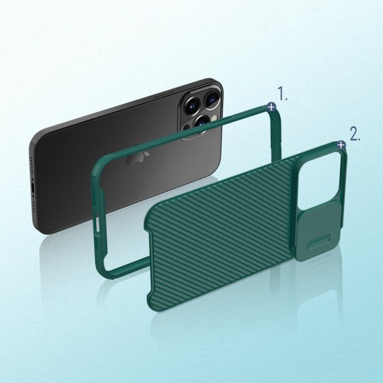 Nillkin CamShield Pro Case Ανθεκτικό κάλυμμα με ασπίδα προστασίας κάμερας για iPhone 13 Pro Μαύρο