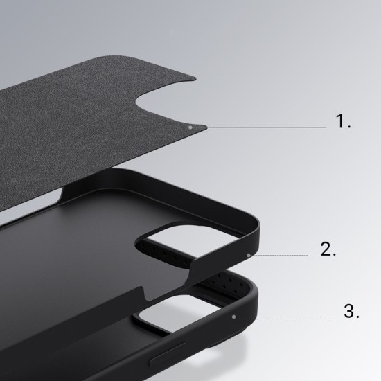 Nillkin CamShield Pro Case Ανθεκτικό κάλυμμα με ασπίδα προστασίας κάμερας για iPhone 13 Pro Μωβ