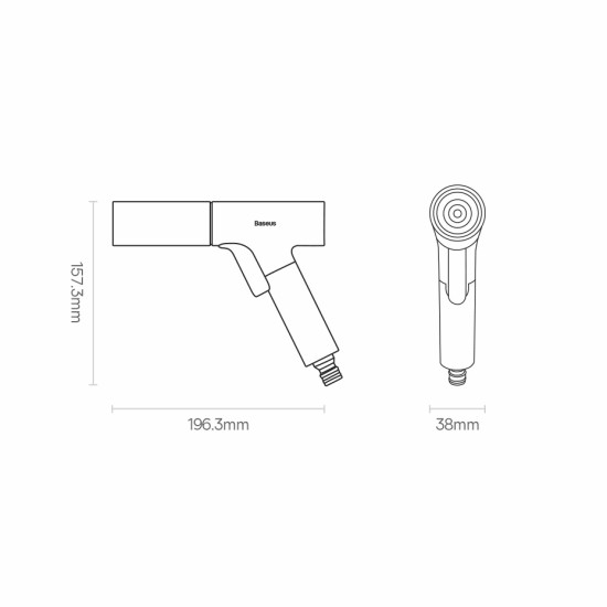 Baseus Baseus car wash gun - sprinkler, car washer 7.5 m - black (GF5)