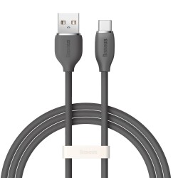 Baseus Jelly Liquid Silica Gel USB 2.0 Cable USB-C male - USB-A male Μαύρο 1.2m (CAGD010001)
