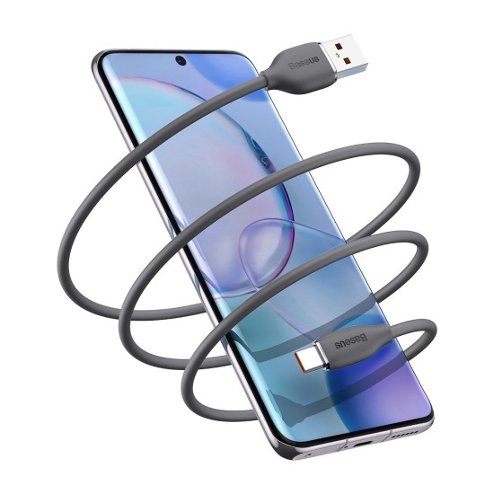 Baseus Jelly Liquid Silica Gel USB 2.0 Cable USB-C male - USB-A male Μαύρο 1.2m (CAGD010001)