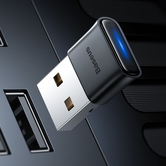 Baseus BA04 mini Bluetooth 5.0 adapter USB receiver computer transmitter μαύρο Baseus BA04 mini Bluetooth 5.0 adapter USB receiver computer transmitter μαύρο