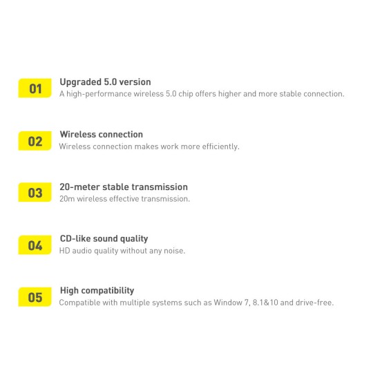 Baseus BA04 mini Bluetooth 5.0 adapter USB receiver computer transmitter μαύρο Baseus BA04 mini Bluetooth 5.0 adapter USB receiver computer transmitter μαύρο