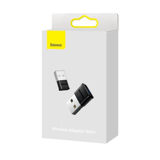 Baseus BA04 mini Bluetooth 5.0 adapter USB receiver computer transmitter μαύρο Baseus BA04 mini Bluetooth 5.0 adapter USB receiver computer transmitter μαύρο