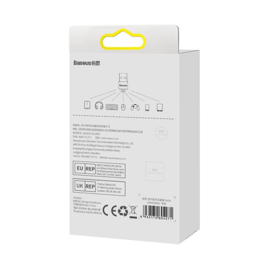 Baseus BA04 mini Bluetooth 5.0 adapter USB receiver computer transmitter μαύρο Baseus BA04 mini Bluetooth 5.0 adapter USB receiver computer transmitter μαύρο