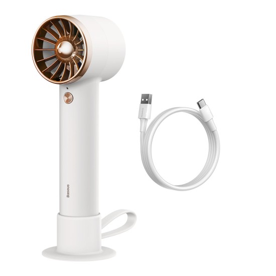 Baseus mini fan fan powerbank with built-in USB Type C cable 4000mAh white